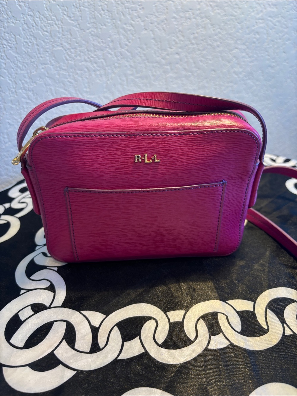 Lauren Ralph Lauren Fuchsia Crossbody Camera Bag